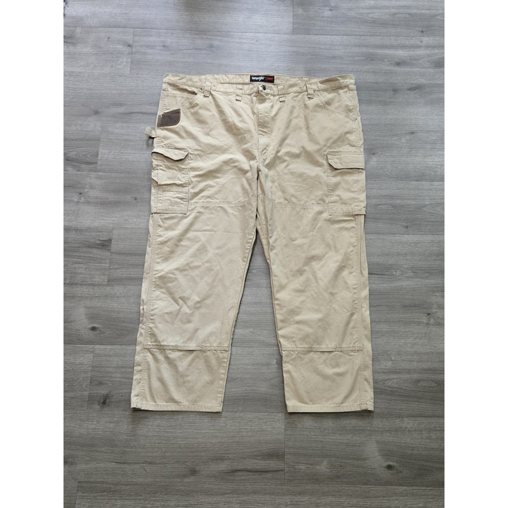 Wrangler RIGGS Workwear Men 52x30 Ripstop Ranger Cargo Pants Tan Khaki Heavy